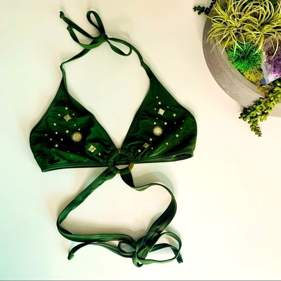 XOXO Halter Sun Star Embellished bohemian Wrap Swim Top large - Picture 1 of 7
